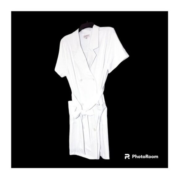 Nanette Lepore Womens White Short Sleeve Crepe Button Blazer Dress Sz 18 New - Picture 6 of 9